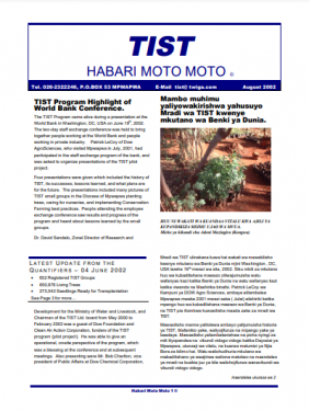 TIST Tanzania Newsletter - August 2002