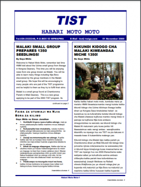 TIST Tanzania Newsletter - November 2000