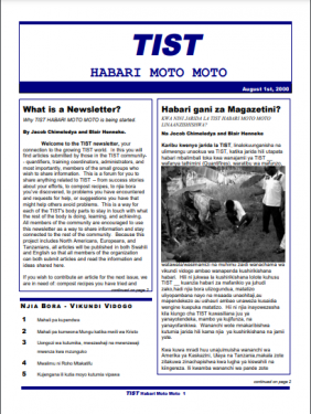 TIST Tanzania Newsletter - August 2000